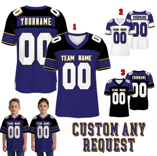 Discover Customized Baltimore Football Team Raglan Football Jersey, Custom Team Name And Number Football Uniform Jersey, Gameday Jersey 31725DN3