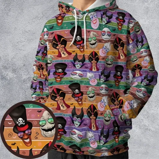 Discover Chillin' like a Villain Summer Vibes All-over Print Hoodie, unisex adults S-5XL