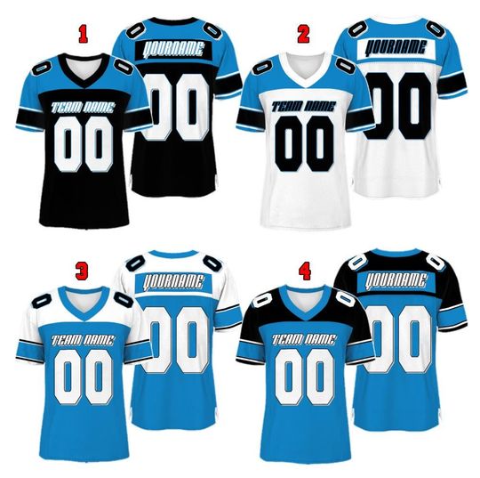 Discover Customized Carolina Football Team Style Raglan Football Jersey, Custom Team Name And Number Football Uniform Jersey, Gameday Jersey 31725DN5