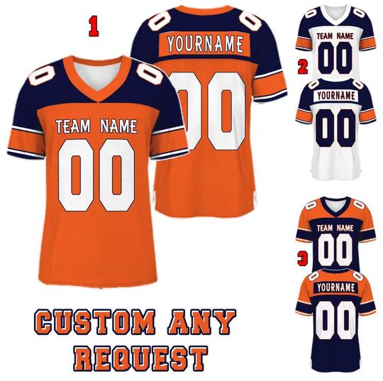 Discover Customized Denver Football Team Style Raglan Football Jersey, Custom Team Name And Number Football Uniform Jersey, Gameday Jersey 31725DN10