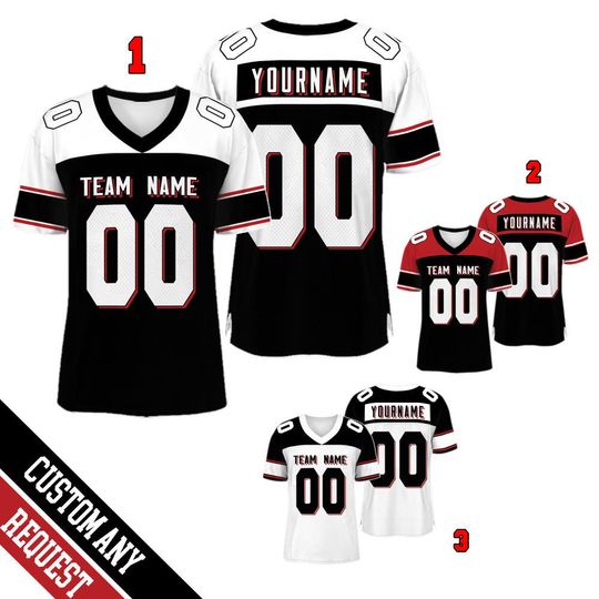 Discover Customized Atlanta Football Team Style Raglan Football Jersey, Custom Team Name And Number Football Uniform Jersey, Gameday Jersey 31725DN2