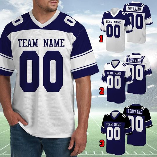 Discover Customized Dallas Football Team Style Raglan Football Jersey, Custom Team Name And Number Football Uniform Jersey, Gameday Jersey 31725DN9