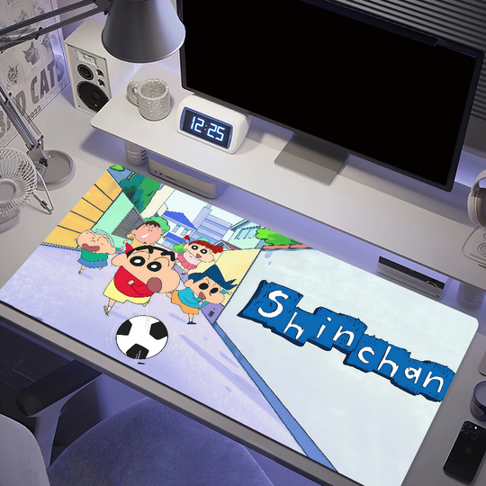 Discover Crayon S-Shin chan cartoon Mouse Pad Anti-fray Home Custom Ergonomic Office Rubber Large Desk Mat Keyboard PC Non-slip