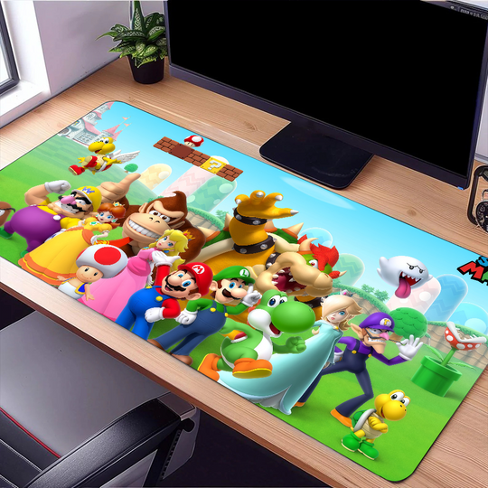 Discover Game Super Mario Bros Mouse Pad Large Desk Mat Keyboard Ergonomic Office Rubber PC Non-slip Anti-fray Home Custom