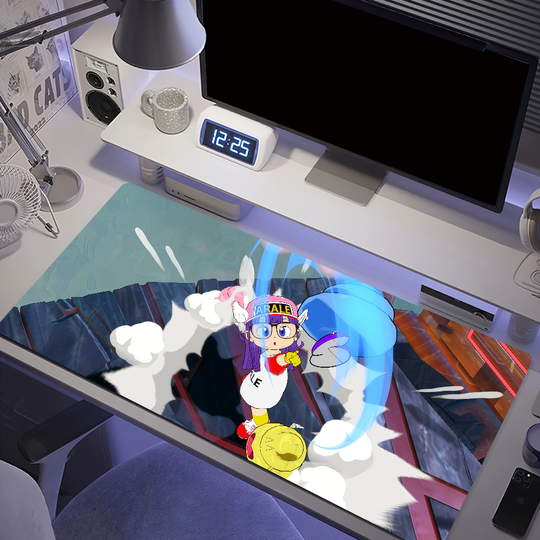 Discover Dr. Anime Desk Mat, Anti-Fray Rubber Mouse Pad, Ergonomic Large Slump Desk Mat with Non-Slip Base