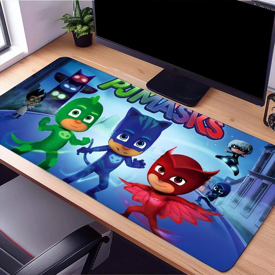 Discover Cartoon PJ M-Masks superhero Mouse Pad Large Desk Mat Keyboard Ergonomic Office Rubber PC Non-slip Anti-fray Home Custom