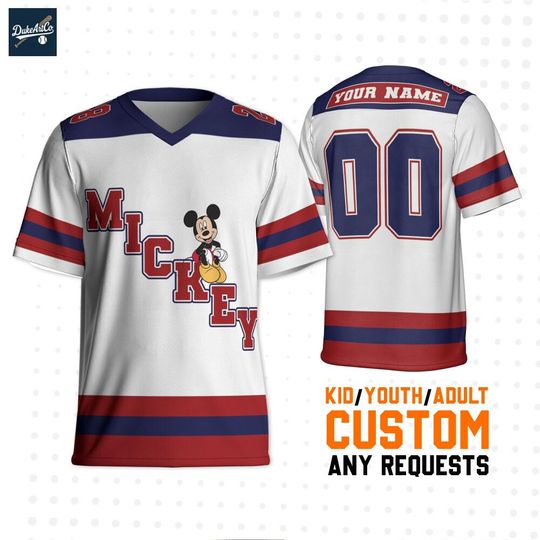 Discover Personalize Disney Mickey Mouse Happy, Custom Disneyland Jersey, Football Team, Mickey Mouse Birthday, Gift for Disney Fans