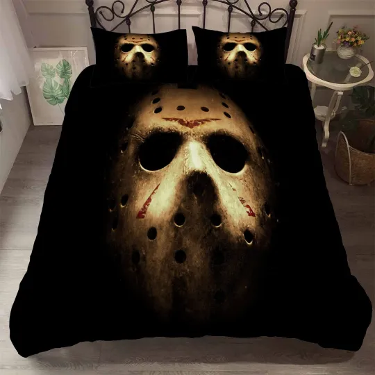 Discover 3D Horror Halloween Skeleton Quilt Cover Set Bedding Set