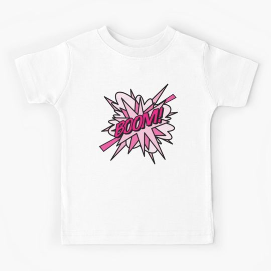 Discover BOOM Pink Comic Book Pop Art Modern Fun Retro Kids T-Shirt
