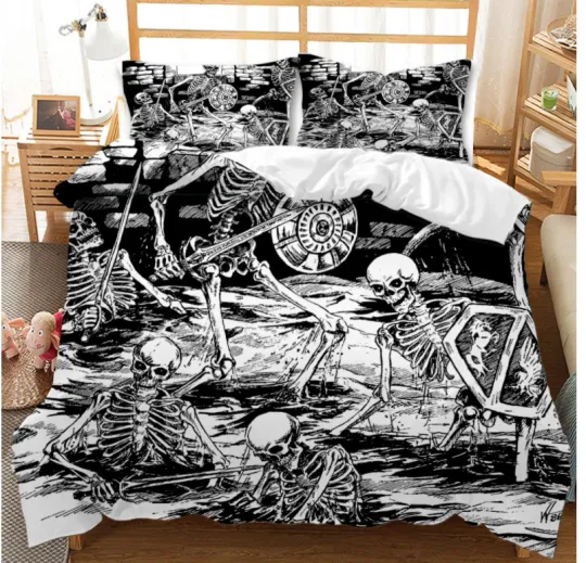 Discover 3D Halloween Skeleton Hand Quilt Cover Set Bedding Set