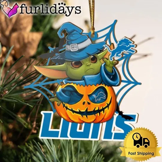 Discover Detroit Team Lions Pumpkin Ornament for Football Fans