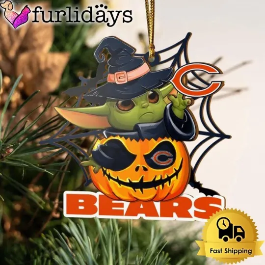 Discover Chicago Team Bears Pumpkin Ornament for Football Fans