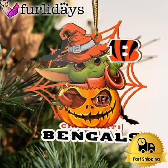 Cincinnati Team Bengals Pumpkin Ornament for Football Fans