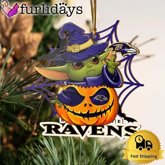 Discover Baltimore Team Ravens Pumpkin Ornament for Football Fans