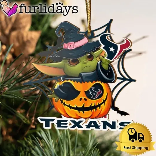 Discover Houston Team Texans Pumpkin Ornament for Football Fans