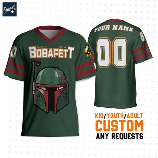 Discover Personalize Disney Boba Fett Star Wars, Custom Name Kid Adult, Football Jersey Gift for Star Wars Fans Football Team Outfit