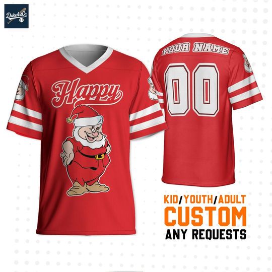 Discover Personalize Disney Seven Dwarfs Happy Christmas Football, Birthday Gift, Football Team, Disney Fans