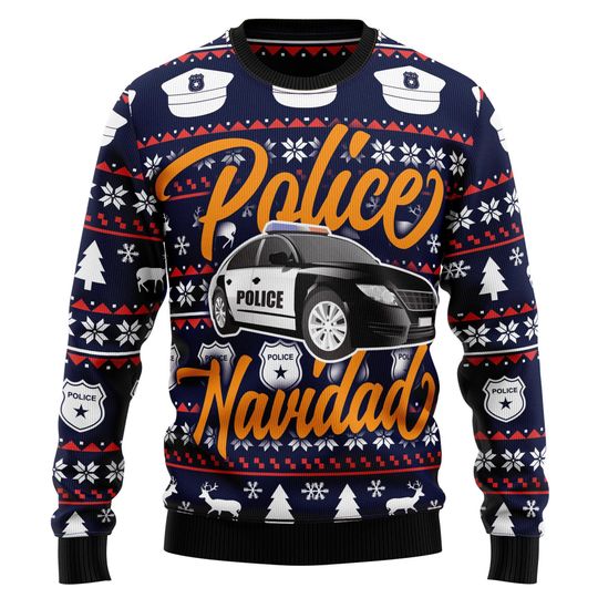 Discover Police Navidad Ugly Christmas Sweater, Funny Cop Holiday Jumper