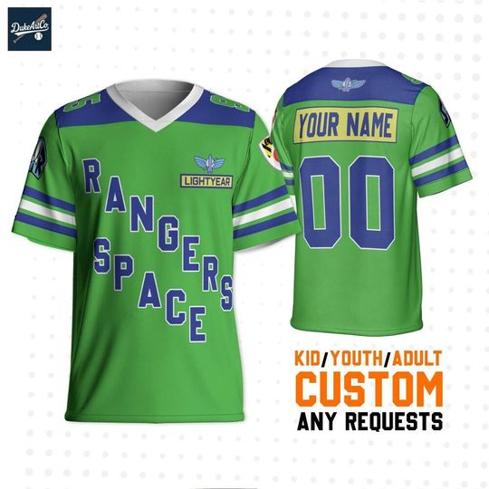 Discover Personalize Buzz Lightyear Star Command Green, Custom Adult Kid Youth Football Jersey Collection Choose Style, Disney Outfit