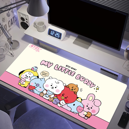 Cute Cartoon Rubber Large Desk Mat Keyboard B-BT21 PC Non-slip