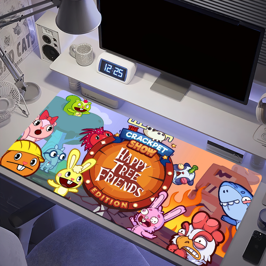 Discover Mouse Pad Anti-fray Home H-Happy F-Friends Custom Cartoon Ergonomic Tree Office Rubber Large Desk Mat Keyboard PC Non-slip