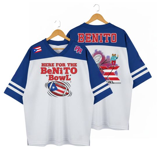 Here for the Benito Bowl Football Jersey, Halfbowl Fan Shirt, SuperB Bunny Game Day Inspired Top, Puerto Rico Sport Apparel, Gift For Fans