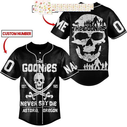 The Goonies Never Say Die Personalized Baseball Jersey