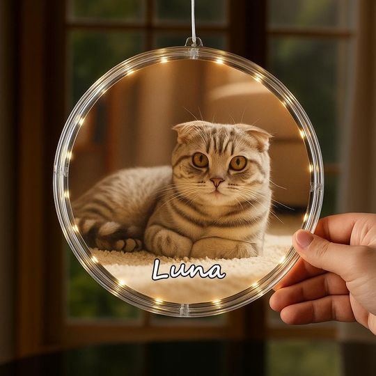Discover Custom Pet Portrait LED Lamp: Personalized Dog Cat Photo, Memorial Gift