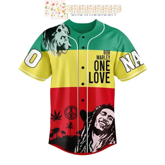 Bob Marley One Love Personalized Baseball Jersey