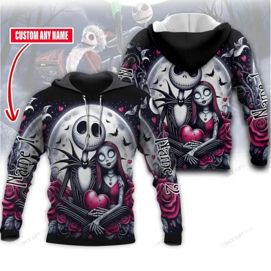 Personalized Jack & Sally Till Death Do Us Part Halloween Hoodie 3D Printed