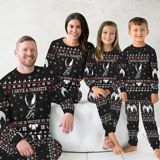 Christmas Venom Family Pajamas, Eddie Brock Christmas Pajamas, I Have A Paradise We Can Do Whatever We Want Shirt, Alien Monster Pajama