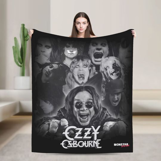 Black Sabbaths Ozzy Osbourne Legends Flannel Blanket Super Warm Blanket for Couch Bed Decorative Bedspread Sofa Bed Cover