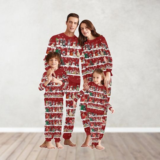 Christmas French Bulldog Family Matching Pajamas Set, Dog Lover Christmas Pajamas, Pet Holiday Pajama, Dog Owner Xmas Pajamas For Party