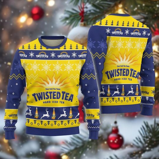 Twisted Tea Christmas Ugly Sweater, Twisted Tea Drinking Shirt, Yellow Water Xmas Men Women Sweatshirt For Lovers, Christmas Gifts