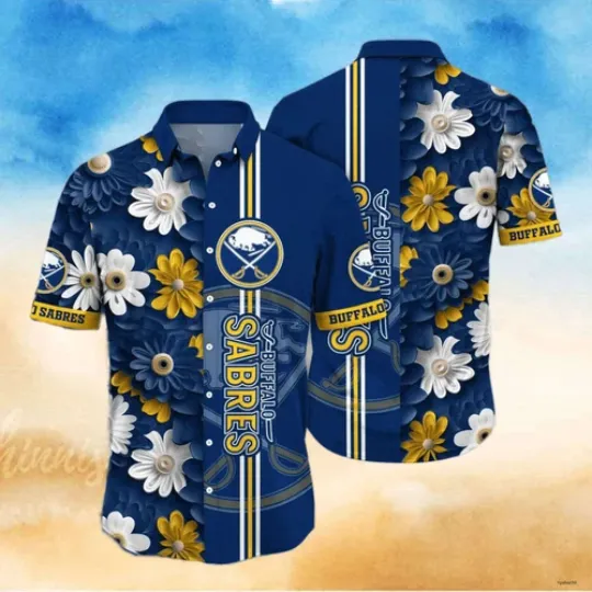Buffalo Sabres Hawaiian Shirt, Summer Beach Shirt, Team Hawaiian Shirt for Fans