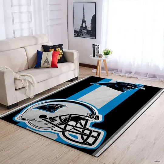 Carolina Panthers Doormat, Helmet Area Rug, Welcome Mat for Home Decor