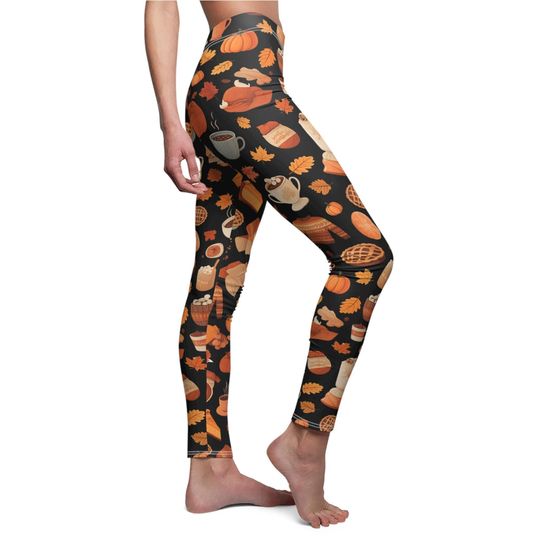 Thanksgiving Leggings with Autumn Harvest Pattern