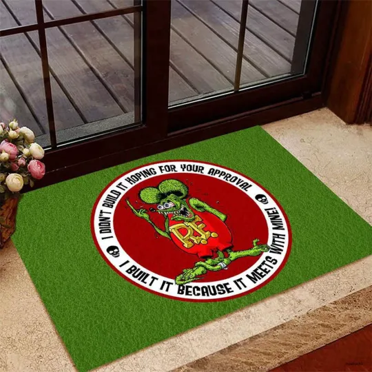 Funny Rat Fink Doormat, Hot Rod Cartoon Welcome Mat, Home & Living Floor Mat