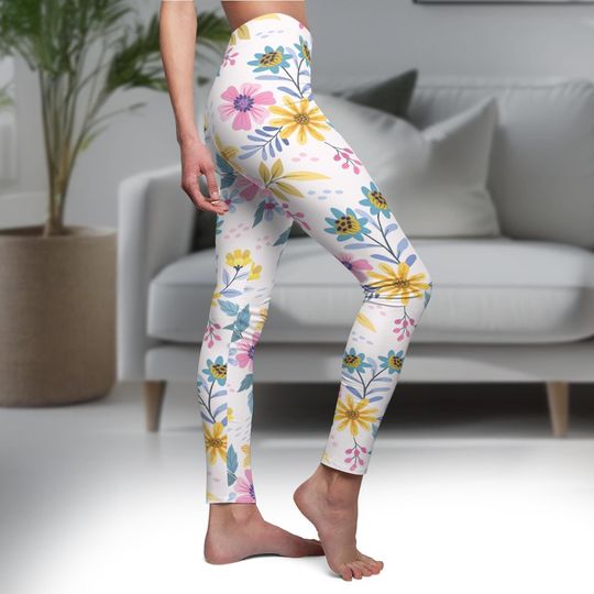 Floral Leggings, Gift for Womens