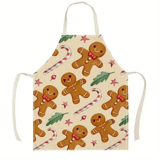 Discover Get into the Christmas Spirit with Our Adorable Gingerbread Man Christmas Apron! Anti-fouling apron New Year home decoration