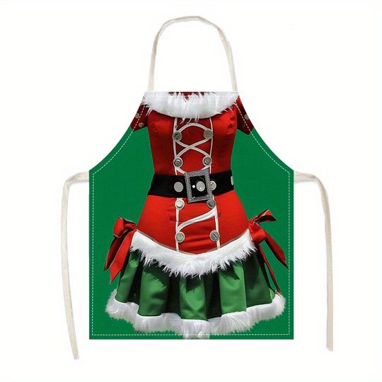 Christmas Elf Costume Apron: Festive & Fun for Holiday Cooking! Anti-fouling apron New Year home decoration