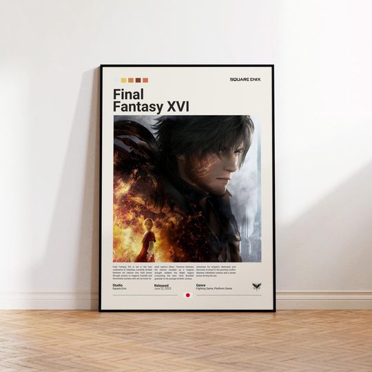 Final Fantasy 16 Poster, Gaming Room Poster, Final Fantasy Fan Gift, Gamer Gift, Video Games Poster, Gaming Wall Decor