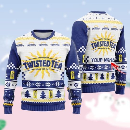 Custom Twisted Tea Sweater, Hard Iced Tea Christmas Sweater, Tea Lover Holiday Sweater, Ugly Xmas Sweater, Twisted Tea Funny Sweater