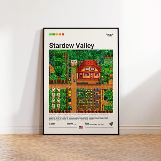 Stardew Valley Poster, Gaming Room Poster, Stardew Valley Fan Gift, Gamer Gift, Video Game Poster
