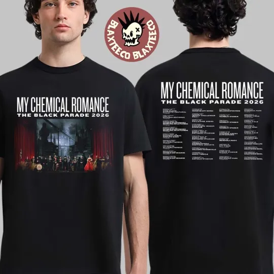 My Chemical Romance The Black Parade 2026 Tour Cities Dates Two Sided T-Shirt