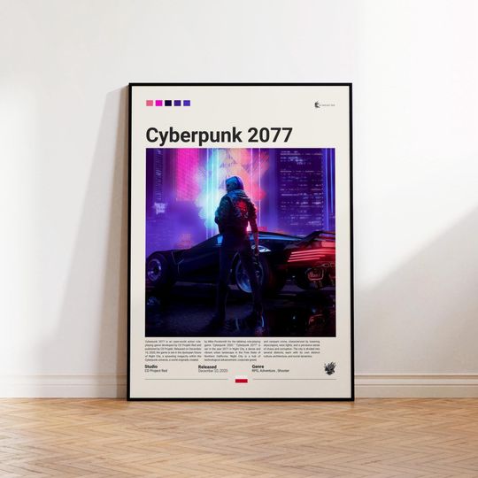 Cyberpunk 2077 Poster, Gaming Room Poster, Cyberpunk 2077 Fan Gift, Gamer Gift, Video Games Poster, Gaming Wall Decor