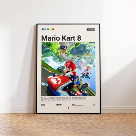 Mario Kart 8 Poster, Gaming Room Poster, Mario Kart Fan Gift, Gamer Gift, Video Games Poster, Gaming Wall Decor