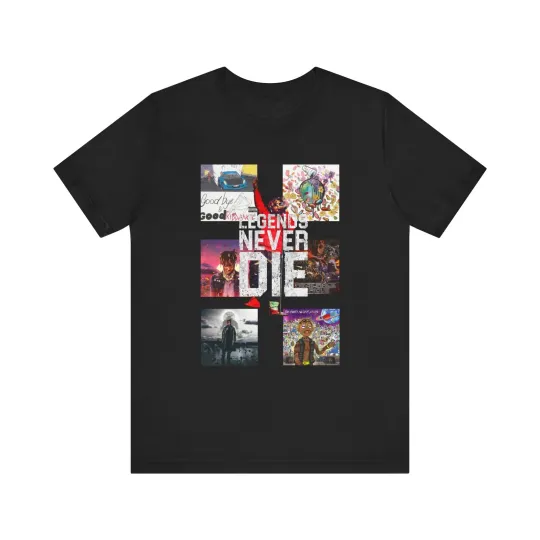 Juice WRLD Legends Never Die Album Cover T-Shirt Hip Hop Style Fan Tee