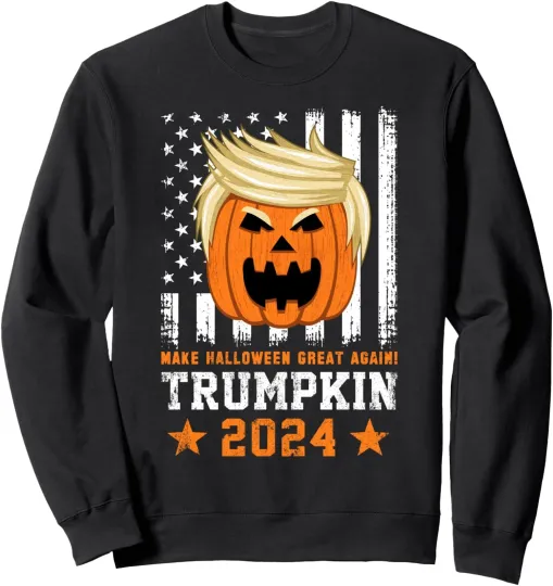 Discover Trumpkin 2024 USA Make Halloween Great Again Funny Unisex Crewneck Sweatshirt