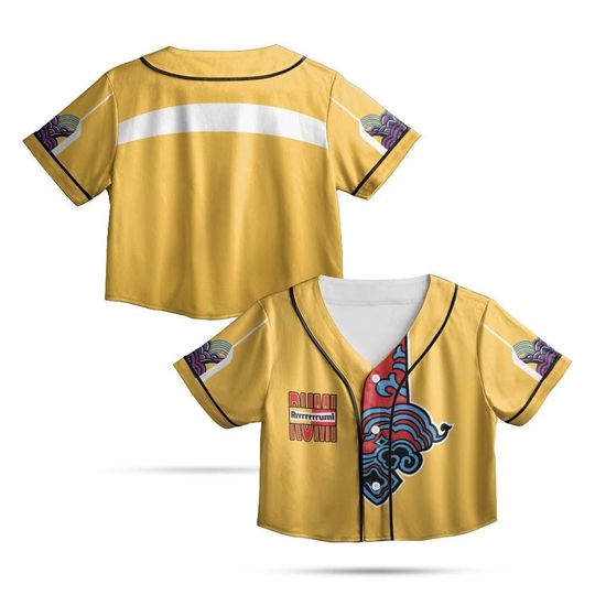 Discover RUMI Spirit Baseball Crop, Fantasy Hunter Inspired Jersey, Golden Demon Squad Outfit, Idol Stage Cosplay Top PSK1237
